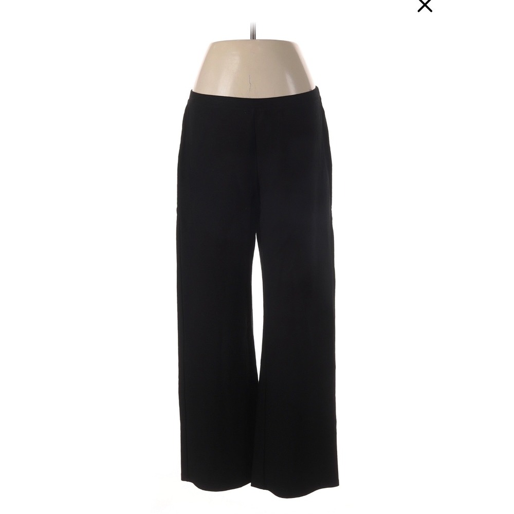Eileen Fisher Wide Leg Pants Women S/P Black Minimalist Office Wear